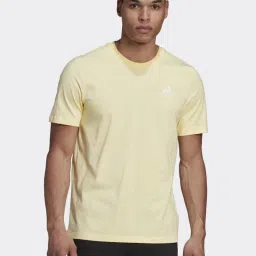 Adidas Yellow Cotton Regular Fit Sports T-Shirt image 1