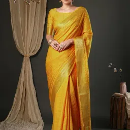 Saree Mall Yellow Viscose Self Saree with Blouse Piece-picture-39