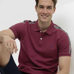 Nautica Typography Printed Polo Collar Pure Cotton T-shirt-picture-20