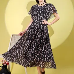 Fashion2wear Women Georgette Fit & Flare Dress-image-39