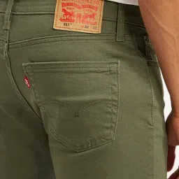 Levi's Olive Green Cotton Slim Fit Jeans image 4