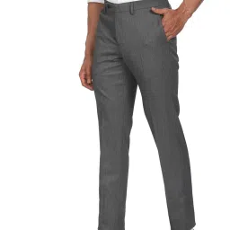 Arrow Dark Grey Regular Fit Trousers image 3