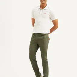 Levi's Olive Green Cotton Slim Fit Jeans image 3