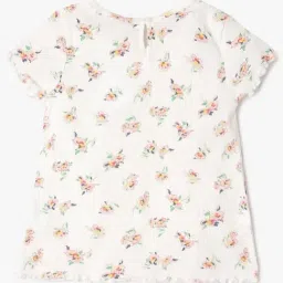 GAP Kids Off White Relaxed Cotton Floral Top image 2