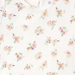 GAP Kids Off White Relaxed Cotton Floral Top image 4