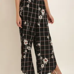 Rare Black Check High Rise Relaxed Fit Parallel Trousers image 3