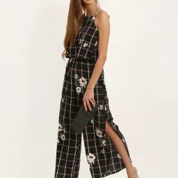 Rare Black Check High Rise Relaxed Fit Parallel Trousers image 4