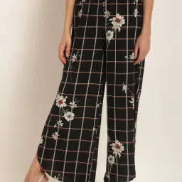 Rare Black Check High Rise Relaxed Fit Parallel Trousers image 1