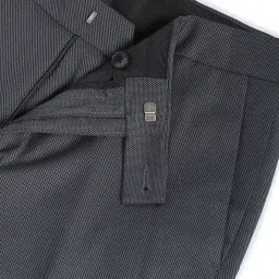 Arrow Dark Grey Regular Fit Self Pattern Trousers image 4