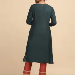 Folksong By W Blue Embellished A Line Kurta image 2