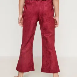 AND girl Wine Red Flared Fit Pants image 2