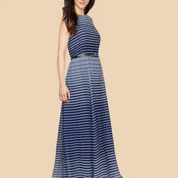dream beauty fashion Dream Women Beauty Fashion Striped Georgette Maxi Dress image 4