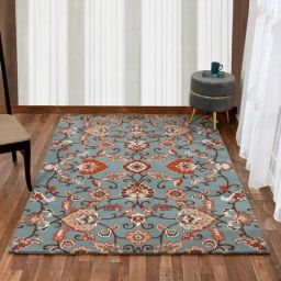 Presto Blue Wool Traditional Hand Tufted Carpet-picture-0