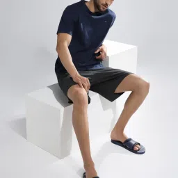 Puma Peacoat & Midium Grey Regular Fit Nightwear T-Shirt image 5