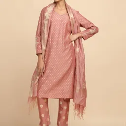 Folksong By W Pink Cotton Embroidered A Line Kurta image 5