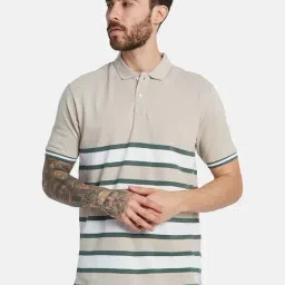 Octave Mastic Regular Fit Striped Polo T-Shirt-image-2