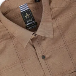 Arrow New York Brown Cotton Slim Fit Checks Shirt image 4