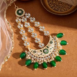 Priyaasi Gold Plated Kundan Stone-Studded Head Jewellery-picture-34
