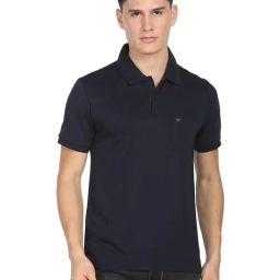 AD by Arvind Navy Slim Fit Polo T-Shirt-picture-15