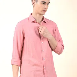 Cantabil Men Comfort Spread Collar Long Sleeves Regular Fit Casual Shirt image 5