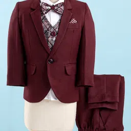 Robo Fry Viscose Full Sleeves Four Sleeves Party Suit - Maroon-picture-22