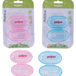 Baybee Silicone Baby Finger Toothbrush, Food Grade Silicon Kids Toothbrush with Case for Easy Cleaning, Soothing Gums & Oral Hygiene (Pack of 2)-image-36