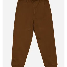 Kiddopanti Brand Name Printed & Pocket Detailed Track Pant - Brown image 3