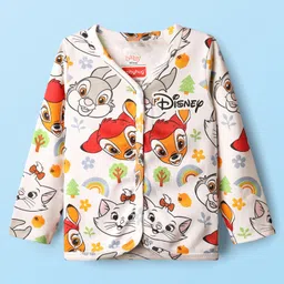 Babyhug Disney Interlock Knit Full Sleeves Front Open Jhablas with Aristocats Marie Print Pack of 3 - White Red & Yellow image 2