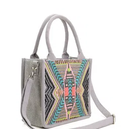 BohoGirl Women Embellished Structured Cotton Tote Bag image 2