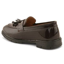 Stefens Glossy Finish  Slip On  Shoes - Brown image 4