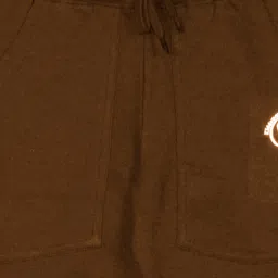 Kiddopanti Brand Name Printed & Pocket Detailed Track Pant - Brown image 4