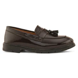 Stefens Glossy Finish  Slip On  Shoes - Brown image 5