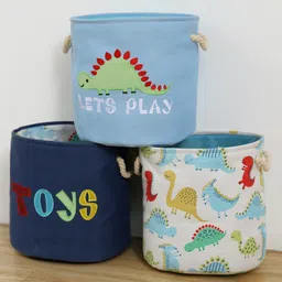 House of Quirk Round Laundry Basket, Cute Cartoon Kids Nursery Hamper,Boys Toy Storage Organizer,Childern Cloth Storage Basket,Baby Laundry Hamper,Nursery Bin Box Room Decoration (Toys) image 4