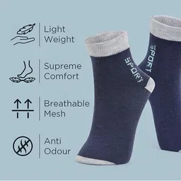 MJE Unisex Pack Of 5 Printed Anti-Odour Ankle-Length Socks image 3