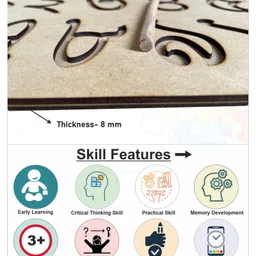 wissen Wooden Dual Side Bengali Swar and Number 1-10 Tracing board for kids image 5