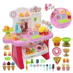 YAMAMA Role And Pretend Play Toys For Kids Battery Operated Supermarket Play Set Toys With Sound Pretend Play Home Supermarket Kitchen Toy37 Pieces(Color And Design May Vary) image 5