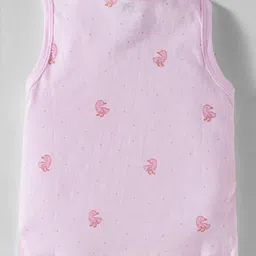 Zero Interlock Knit Sleeveless Jhablas With Vehicle & Animal Print Pack Of 3 - Pink Beige & Aqua image 5