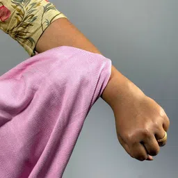 Heelium Peach-Coloured 2 Pieces Striped Printed Bamboo 250 GSM Bath Towels image 3