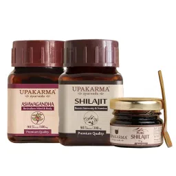UPAKARMA Combo Pack of 90 Ashwagandha Extract Capsules, 90 Shilajit Extract Capsules and 15g Shilajit/Shilajeet Resin Pack-image-8