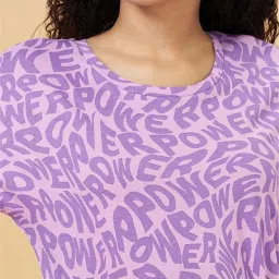 Ajile by Pantaloons Purple Cotton Printed Top image 5