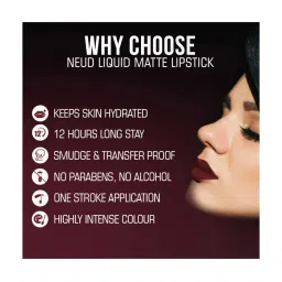 NEUD Matte Liquid Lipstick Mocha Brownie with Free Lip Gloss image 4