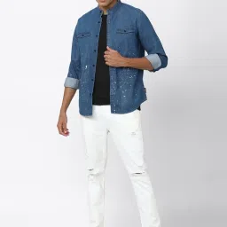 Forever 21 Blue Cotton Regular Fit Printed Shirt image 5