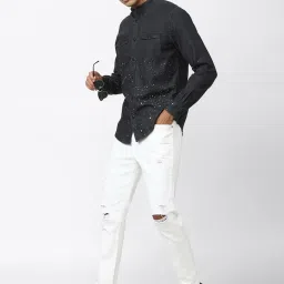 Forever 21 Grey Cotton Regular Fit Printed Shirt image 5