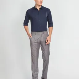 Arrow New York Navy Slim Fit Self Design Shirt image 5