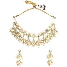 Priyaasi Opulent Radiance Kundan and Pearl Gold-Plated Jewellery Set image 2
