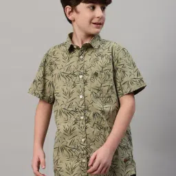 Cantabil Boys Olive Printed Shirt-image-27