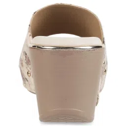 Mochi Women's Beige Casual Wedges image 5