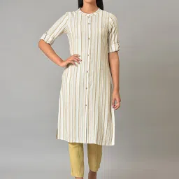 Aurelia Beige Printed Straight Kurta image 1
