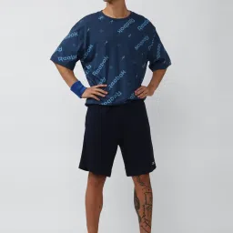 Reebok Blue Cotton Regular Fit Printed T-Shirt image 5