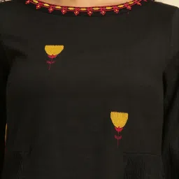W Black Embroidered Top image 5
